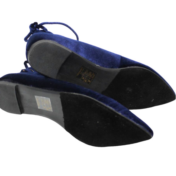 Yoki size 6.5 Blue Velour Ankle Wrap Urban Flat Ballet Dress Shoes ~ RETAIL $28 - Picture 6 of 8